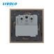 Smart EC socket with grounding LIVOLO gold matte glass