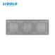 3-Gang Frame for Three 2-Touch Switches (2-2-2) LIVOLO tempered glass