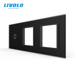 3-Gang Frame for 1-Touch Switch and 2 Sockets (1-0-0) LIVOLO tempered glass