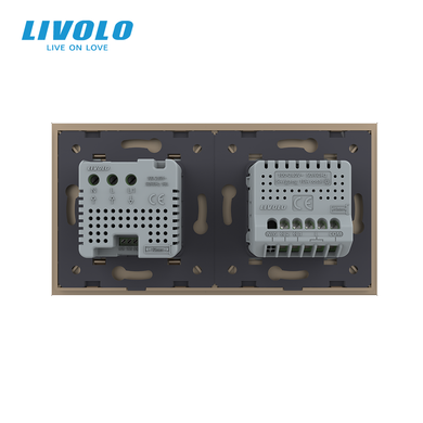 LIVOLO smart touch thermostat for underfloor heating + 2-gang two-way touch switch, manual, phone and voice control; Apple HomeKit, Matter, Google, Amazon, Siri