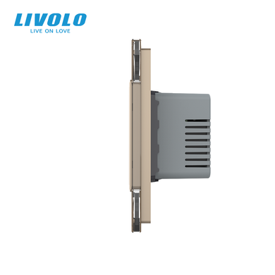 LIVOLO smart touch thermostat for underfloor heating + 2-gang two-way touch switch, manual, phone and voice control; Apple HomeKit, Matter, Google, Amazon, Siri