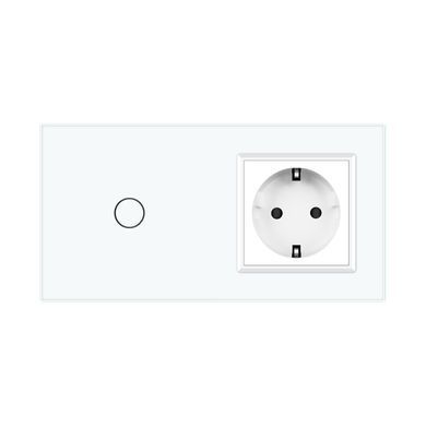 Smart touch light switch LIVOLO EC, 1 gang + socket, 16 A, earthed