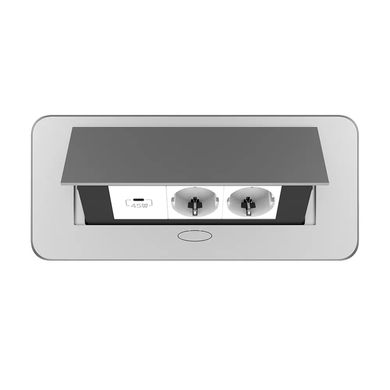 Double desktop socket with USB-C gray Livolo